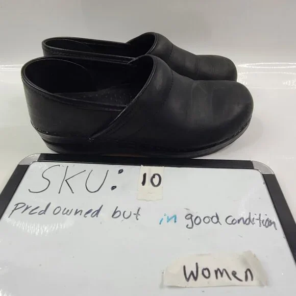 Dansko Women's Black Professional Leather Slip On Casual Clogs Size 10 - Picture 7 of 7